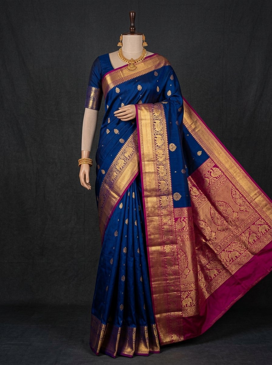 Ruby Red Silk Langa Voni Set